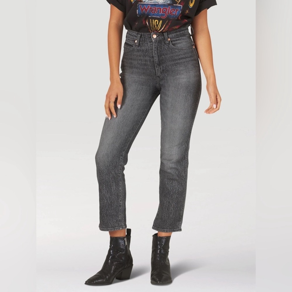 NWT Wrangler Wild West 603 Straight Leg Jeans Granite Gray Black Size 28
